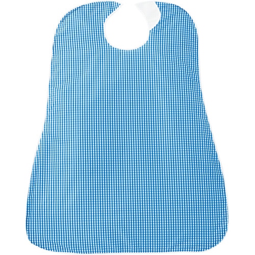 カネモ商事 LOr食事用エプロン ギンガムチェックブルー 1枚(ご注文単位1枚)【直送品】