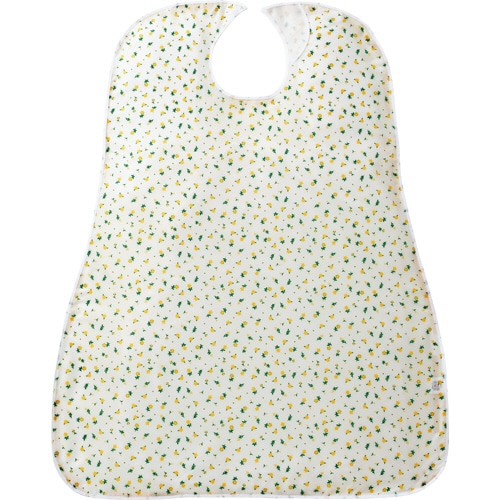 カネモ商事 LOr食事用エプロン 花柄イエロー 1枚(ご注文単位1枚)【直送品】