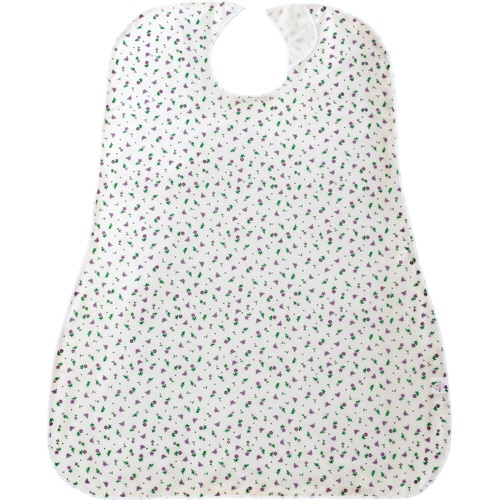 カネモ商事 LOr食事用エプロン 花柄パープル 1枚(ご注文単位1枚)【直送品】