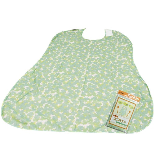 オオサキメディカル プラスハート 食事用エプロン グリーン 1枚(ご注文単位1枚)【直送品】