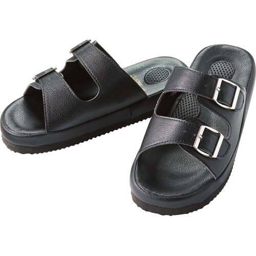 山一 メンズコンフォートサンダル ブラック M 65-BK-M 1足（ご注文単位1足）【直送品】