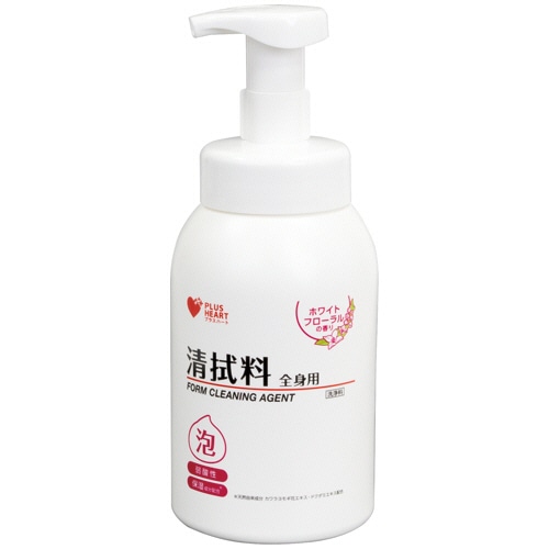 オオサキメディカル プラスハート 清拭料 泡タイプ 全身用 本体 550ml 180回分 1本(ご注文単位1本)【直送品】