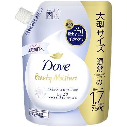 ユニリーバ ダヴ ビューティーモイスチャー 泡ボディウォッシュ しっとり つめかえ用 750g 1パック（ご注文単位1パック）【直送品】