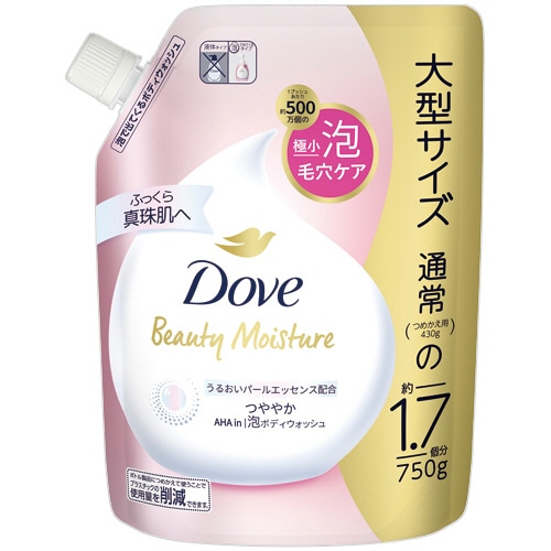 ユニリーバ ダヴ ビューティーモイスチャー 泡ボディウォッシュ つややか つめかえ用 750g 1パック（ご注文単位1パック）【直送品】