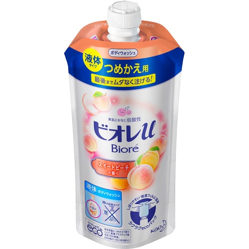 花王 ビオレu ボディウォッシュ スイートピーチの香り つめかえ用 340ml 1パック(ご注文単位1パック)【直送品】
