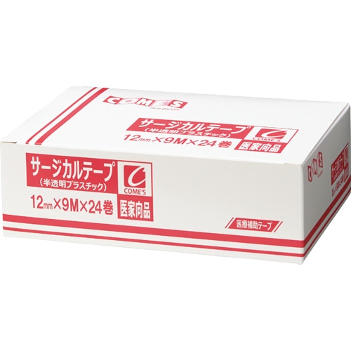 ヨック サージカルテープ 半透明プラスチックタイプ 12mm×9m 24巻/箱（ご注文単位1箱）【直送品】