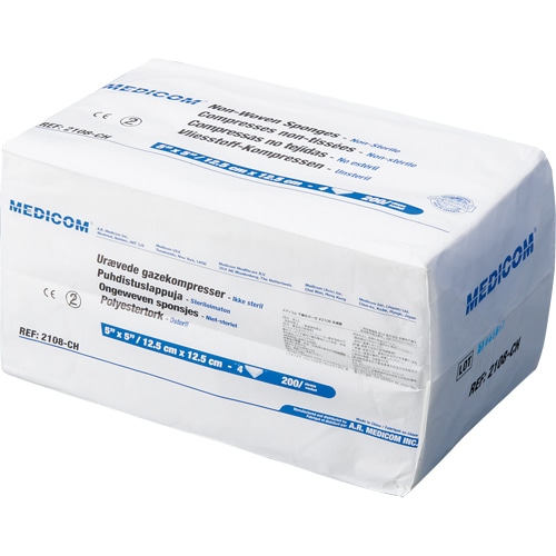 メディコム・ジャパン メディコム 不織布ガーゼ 12.5×12.5cm 4PLY(4枚重ね) 200枚/袋(ご注文単位1袋)【直送品】