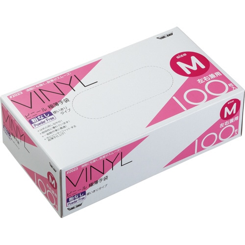 川西工業 ビニール使いきり手袋 粉なし M クリア #2023 100枚/箱（ご注文単位1箱）【直送品】