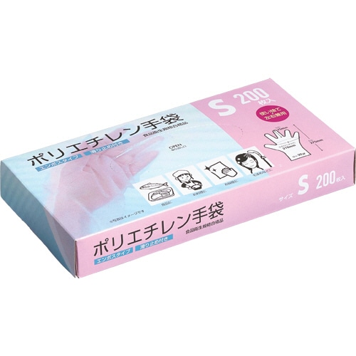 クラフトマン ポリエチレン手袋 S PGHK-01 200枚/袋(ご注文単位1袋)【直送品】
