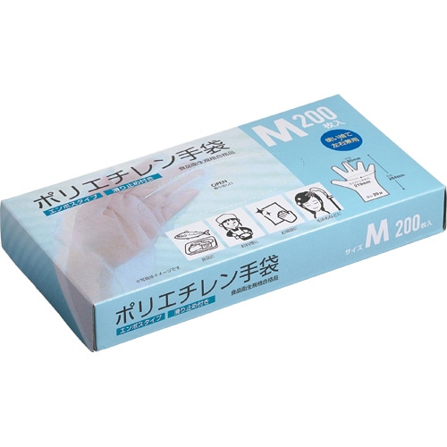 クラフトマン ポリエチレン手袋 M PGHK-02 200枚/袋(ご注文単位1袋)【直送品】