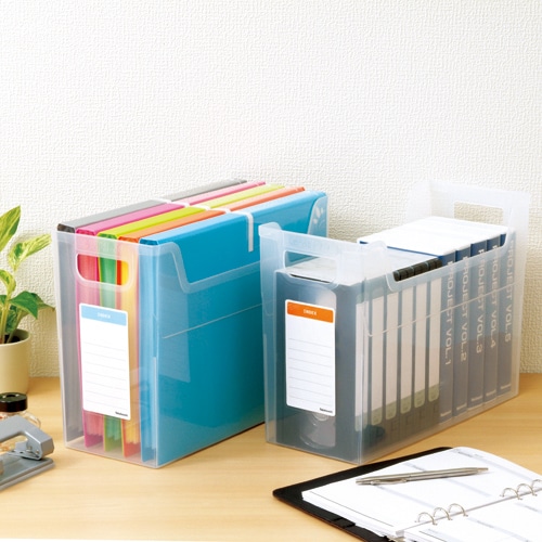 ナカバヤシ　キャパティEW4　ファイルボックス　A4ヨコ　背幅162mm　クリアブラウン　FB-EW4-CSN　1個（ご注文単位1個）【直送品】