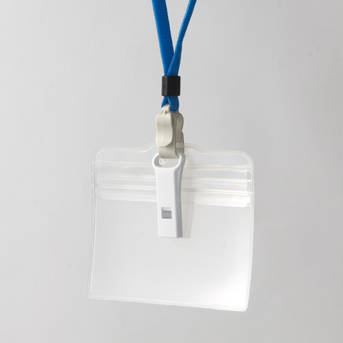 ライオン事務器 つりさげチャック式名札 レスキュー名札 平ひも ブラック N-77FR(BK) 1個(ご注文単位1個)【直送品】