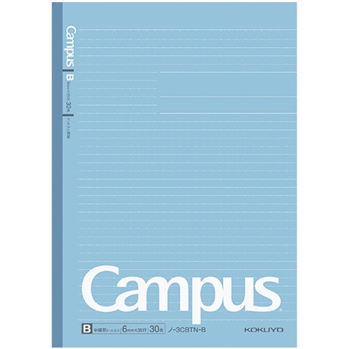 コクヨ　キャンパスノート（ドット入り罫線・カラー表紙）　セミB5　B罫　30枚　青　ノ-3CBTN-B　1冊（ご注文単位1冊）【直送品】