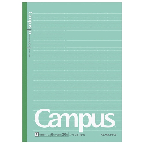 コクヨ　キャンパスノート（ドット入り罫線・カラー表紙）　セミB5　B罫　30枚　緑　ノ-3CBTN-G　1冊（ご注文単位1冊）【直送品】