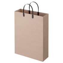 TANOSEE　ラミネートクラフトバッグ　大　ヨコ320×タテ440×マチ幅110mm　黒　1パック（10枚）（ご注文単位1パック）【直送品】