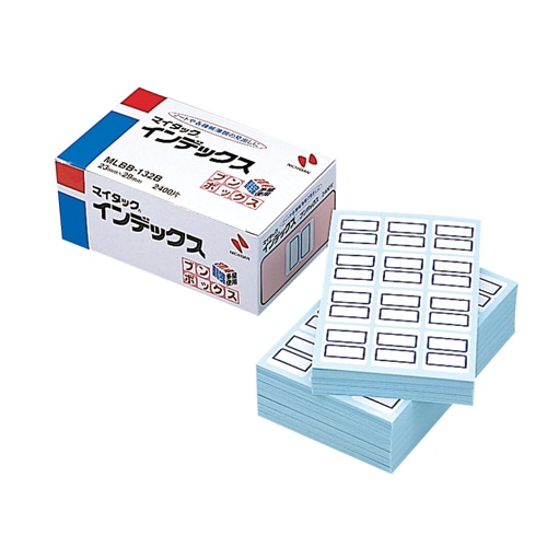 ニチバン マイタック インデックス ブンボックス 中 23×29mm 青枠 業務用パック MLBB-132B 1パック(2400片:12片×200シート)(ご注文単位1パック)【直送品】