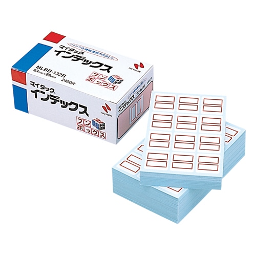 ニチバン マイタック インデックス ブンボックス 中 23×29mm 赤枠 業務用パック MLBB-132R 1パック(2400片:12片×200シート)(ご注文単位1パック)【直送品】