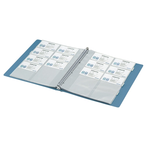 コクヨ 名刺ホルダー(替紙式・発泡PPシートタイプ) 30穴 300名 ヨコ入れ 青 メイ-F335NB 1冊(ご注文単位1冊)【直送品】