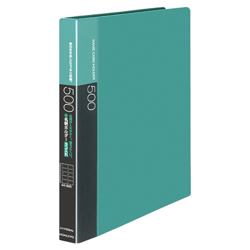 コクヨ　名刺ホルダー（替紙式・発泡PPシートタイプ）　30穴　500名　ヨコ入れ　緑　メイ-F355NG　1冊（ご注文単位1冊）【直送品】