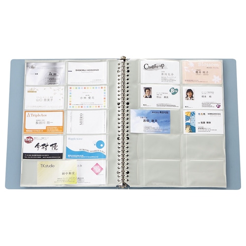 コクヨ 名刺ホルダー(替紙式・発泡PPシートタイプ) 30穴 500名 ヨコ入れ 緑 メイ-F355NG 1冊(ご注文単位1冊)【直送品】