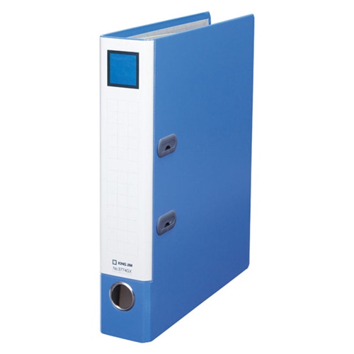 キングジム　レバーリングファイルGX　Dタイプ　A4タテ　2穴　400枚収容　背幅63mm　青　3774GX-B　1冊（ご注文単位1冊）【直送品】