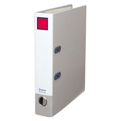 キングジム　レバーリングファイルGX　Dタイプ　A4タテ　2穴　400枚収容　背幅63mm　グレー　3774GX-GY　1冊（ご注文単位1冊）【直送品】