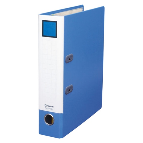 キングジム　レバーリングファイルGX　Dタイプ　A4タテ　2穴　500枚収容　背幅73mm　青　3775GX-B　1冊（ご注文単位1冊）【直送品】