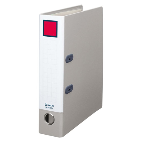 キングジム　レバーリングファイルGX　Dタイプ　A4タテ　2穴　500枚収容　背幅73mm　グレー　3775GX-GY　1冊（ご注文単位1冊）【直送品】