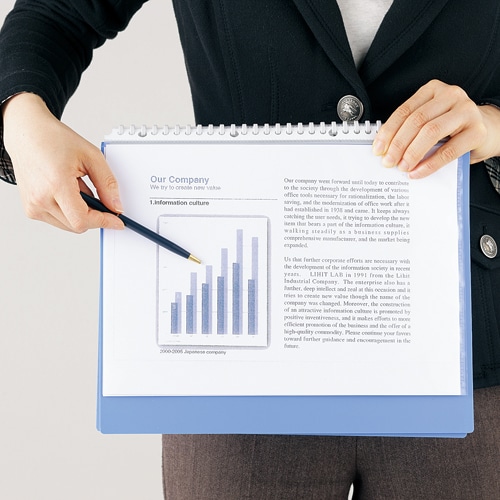 リヒトラブ　AQUA　DROPs　クリヤーブック（ポケット交換タイプ）　A3タテ　42穴　15ポケット付属　背幅18mm　黒　N-5047-24　1冊（ご注文単位1冊）【直送品】