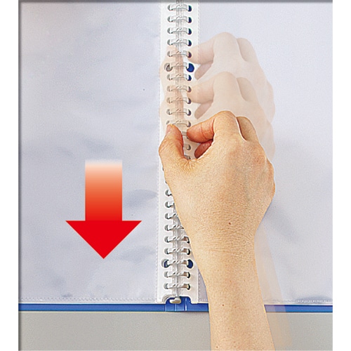 リヒトラブ　AQUA　DROPs　クリヤーブック（ポケット交換タイプ）　A3タテ　42穴　15ポケット付属　背幅18mm　黒　N-5047-24　1冊（ご注文単位1冊）【直送品】