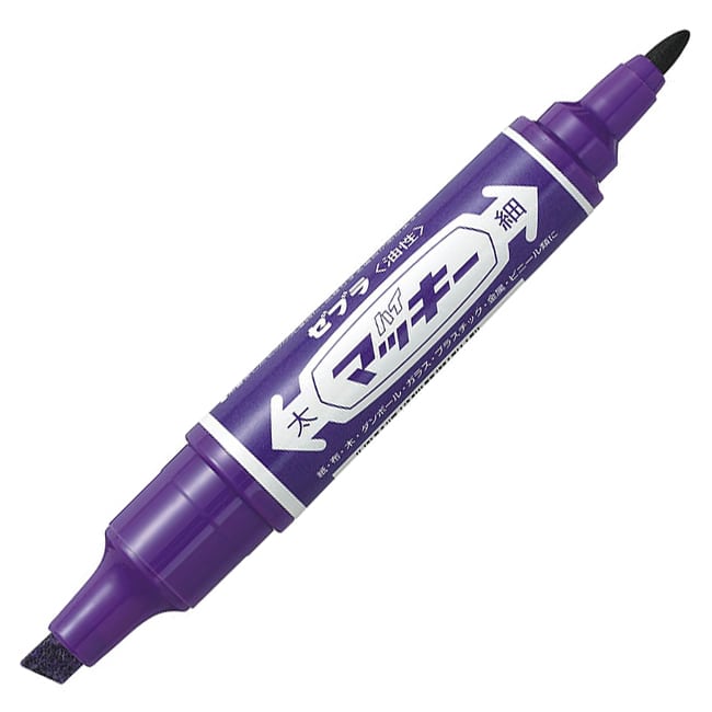ゼブラ　油性マーカー　ハイマッキー　角芯太字＋丸芯細字　紫　MO-150-MC-PU　1本（ご注文単位1本）【直送品】