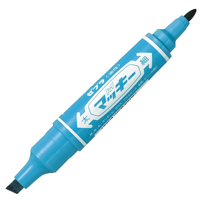 ゼブラ　油性マーカー　ハイマッキー　角芯太字＋丸芯細字　ライトブルー　MO-150-MC-LB　1本（ご注文単位1本）【直送品】