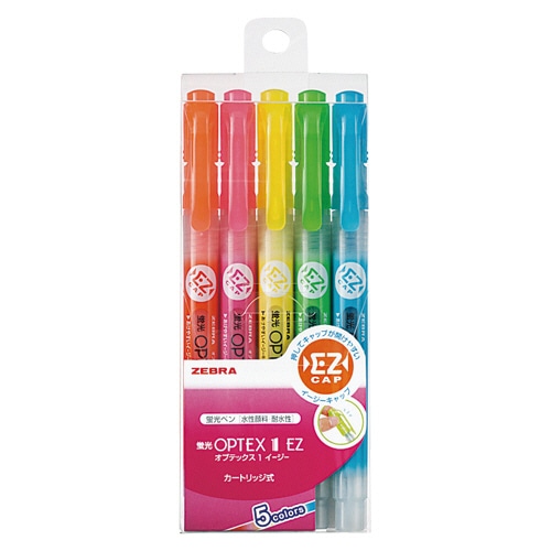 ゼブラ　蛍光オプテックス1　EZ　5色セット　WKS11-5C　1パック（ご注文単位1パック）【直送品】