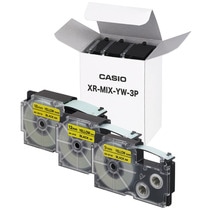 カシオ　NAME　LAND　スタンダードテープセット　9・12・18mm　黄／黒文字　XR-MIX-YW-3P　1パック（3個：各サイズ1個）（ご注文単位1パック）【直送品】