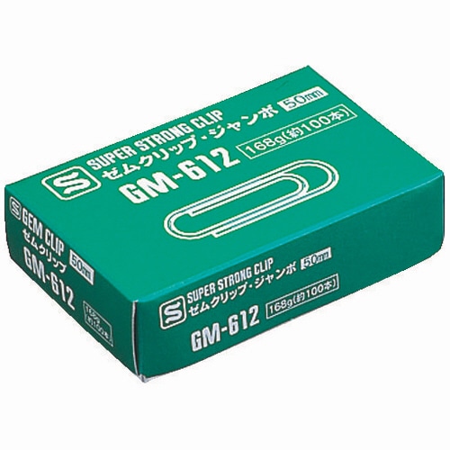 ソニック　ゼムクリップ　ジャンボ　50mm　GM-612　1箱（約100本）（ご注文単位1箱）【直送品】