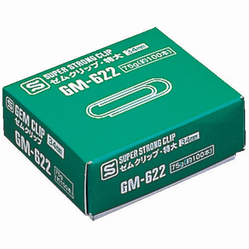 ソニック ゼムクリップ 特大 34mm GM-622 1箱(約100本)(ご注文単位1箱)【直送品】