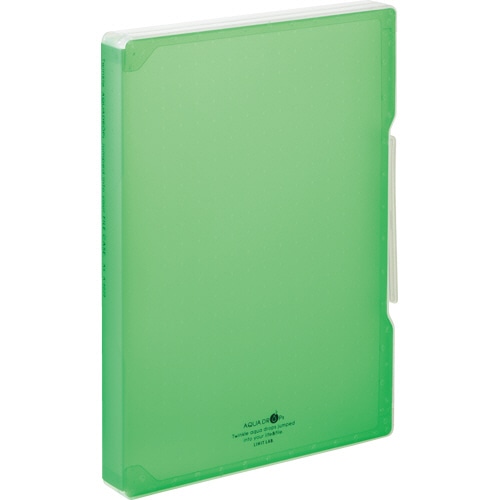 リヒトラブ　AQUA　DROPs　ファイルケース　A4　270枚収容　背幅30mm　黄緑　A-5029-6　1個（ご注文単位1個）【直送品】