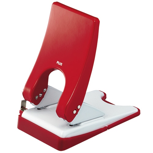 プラス　2穴パンチ　フォース1／2　Lサイズ　52枚穿孔　レッド　紙箱入　PU-852A　1台（ご注文単位1台）【直送品】