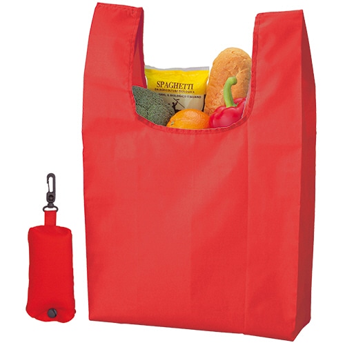 丸玉工業　ジーナス　ECO　コンパクトマイバッグ　S　レッド　1枚（ご注文単位1枚）【直送品】