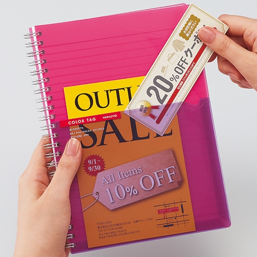 コクヨ　ツインリングノート（カラータグ）　Bi-COLOR　A5　A罫　90枚　ピンク　CTス-C30P　1冊（ご注文単位1冊）【直送品】