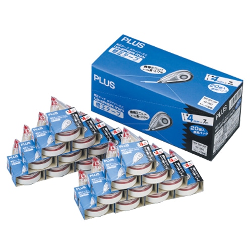 プラス　修正テープ　ホワイパーミニ　4mm幅×7m　レッド　WH-504-20P　1箱（20個）（ご注文単位1箱）【直送品】