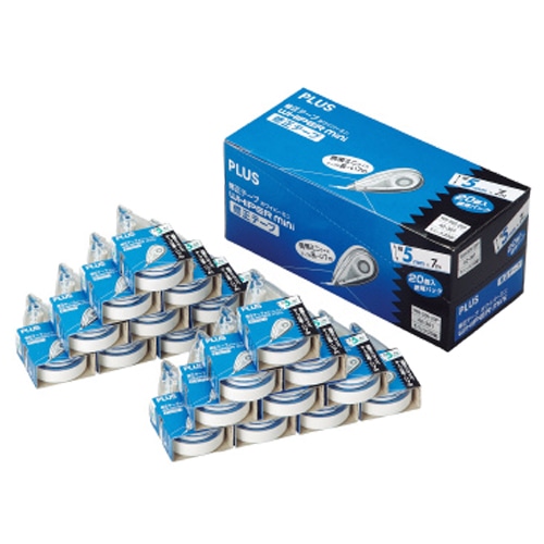 プラス　修正テープ　ホワイパーミニ　5mm幅×7m　ブルー　WH-505-20P　1箱（20個）（ご注文単位1箱）【直送品】