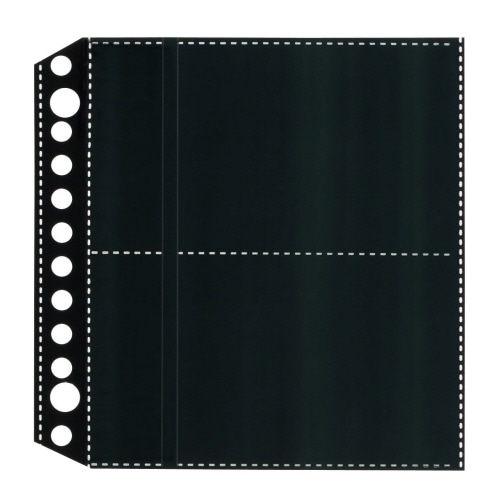 ライオン事務器　名刺ポケット（両面ポケット）＜ちょい足しポケット＞　2・12穴　両面4ポケット　ヨコ入れ　MP-4BK　1パック（10枚）（ご注文単位1パック）【直送品】