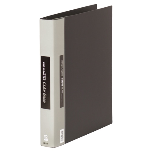 キングジム　クリアーファイル　カラーベース　差し替え式　A4タテ　30穴　15ポケット付属　背幅40mm　黒　139W-BK　1冊（ご注文単位1冊）【直送品】