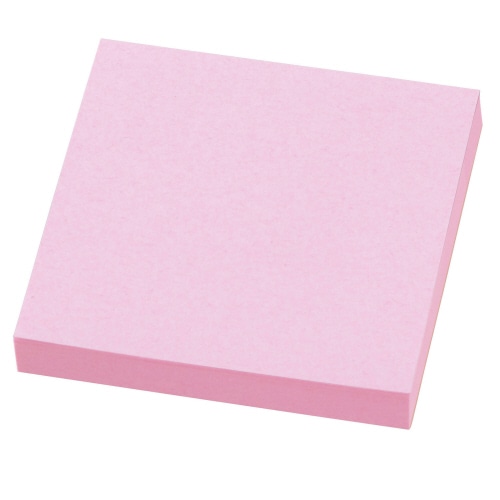 ライオン事務器　ふせん＜リペタ＞　貼ってはがせるメモ　76.2×76.2mm　ピンク　RL-17　1冊（ご注文単位1冊）【直送品】