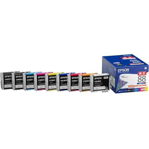 エプソン　インクカートリッジ　9色パック　IC9CL88A1　1箱（9個：各色1個）（ご注文単位1箱）【直送品】