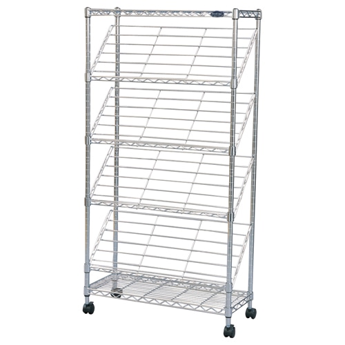 アイリスオーヤマ　メタルミニななめシェルフ　4段　幅660×奥行275×高さ1260mm　MM-N624　1台（ご注文単位1台）【直送品】