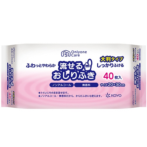 光洋 流せるおしりふき ノンアルコールタイプ 無香料 1パック(40枚)(ご注文単位1パック)【直送品】