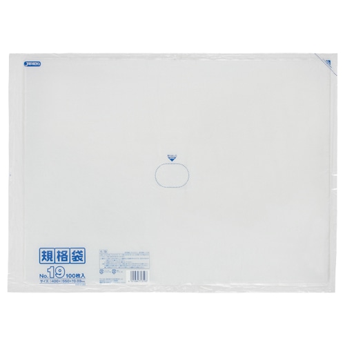 ジャパックス　規格袋　19号　ヨコ400×タテ550×厚み0.03mm　K-19　1パック（100枚）（ご注文単位1パック）【直送品】