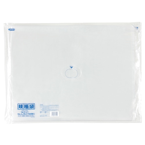 ジャパックス　規格袋　20号　ヨコ460×タテ600×厚み0.03mm　K-20　1パック（100枚）（ご注文単位1パック）【直送品】
